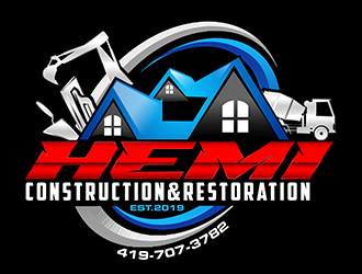 Hemi construction&restoration Logo Design