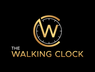 The walking clock Logo Design