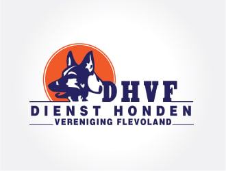 Dienst Honden Vereniging Flevoland (D H V F) Logo Design