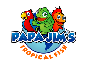 Papa Jims Tropical Fish logo design - 48HoursLogo.com