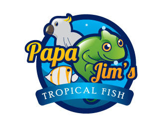 Papa Jims Tropical Fish logo design - 48HoursLogo.com