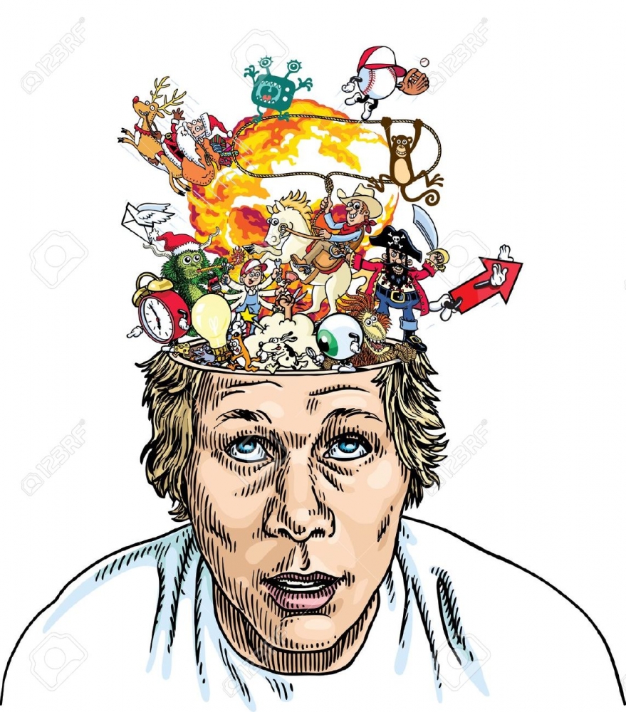 Cartoon Of a Head/Brain (Male) print design - 48hourslogo.com