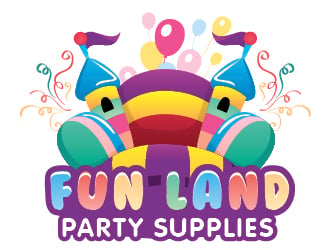 FUN LAND Party  Supplies  logo  design 48HoursLogo com