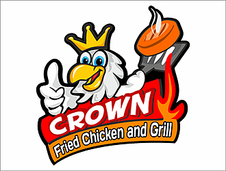 crown fried chicken and grill logo design - 48HoursLogo.com