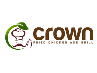 crown fried chicken and grill logo design - 48HoursLogo.com