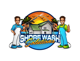 Shore Wash Solutions logo design by Aelius