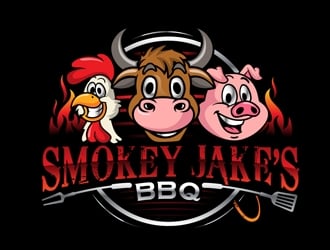 Smokey Jakes BBQ logo design by DreamLogoDesign