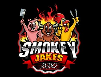 Smokey Jakes BBQ logo design by DreamLogoDesign