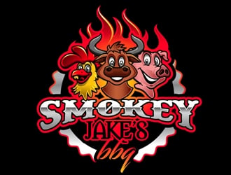 Smokey Jakes BBQ logo design by DreamLogoDesign