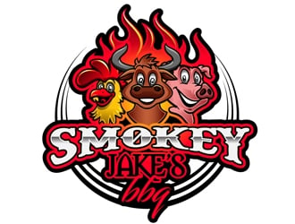 Smokey Jakes BBQ logo design by DreamLogoDesign