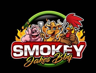 Smokey Jakes BBQ logo design by DreamLogoDesign