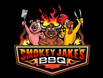 Smokey Jakes BBQ logo design by DreamLogoDesign