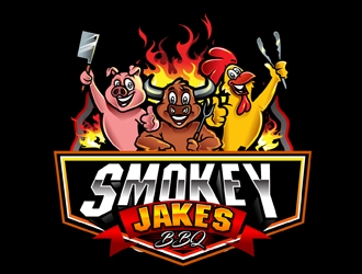 Smokey Jakes BBQ logo design by DreamLogoDesign