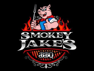 Smokey Jakes BBQ logo design by daywalker