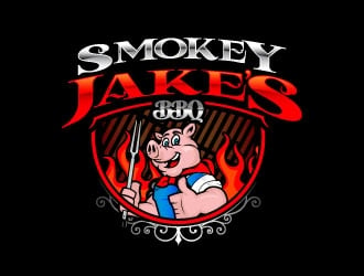 Smokey Jakes BBQ logo design by daywalker