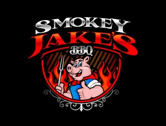 Smokey Jakes BBQ logo design by daywalker