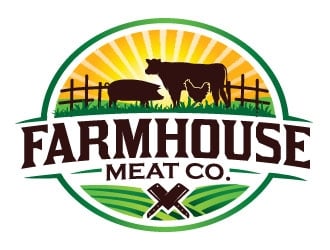 Farmhouse Meat Co. logo design by ruki