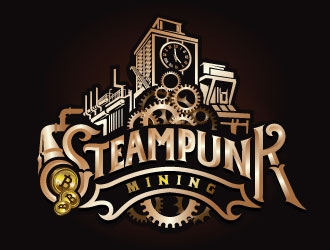 Steampunk Mining logo design by REDCROW