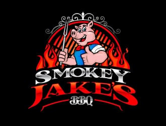 Smokey Jakes BBQ logo design by daywalker