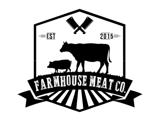 Farmhouse Meat Co. logo design by aldesign