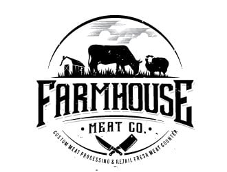 Farmhouse Meat Co. logo design by REDCROW