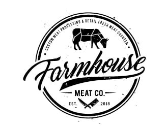 Farmhouse Meat Co. logo design by REDCROW