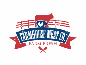 Farmhouse Meat Co. logo design by serprimero