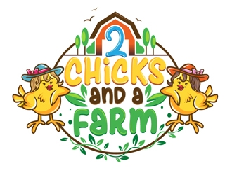 2 Chicks and a Farm logo design by DreamLogoDesign