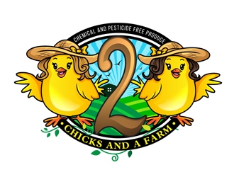 2 Chicks and a Farm logo design by DreamLogoDesign