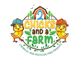 2 Chicks and a Farm logo design by DreamLogoDesign