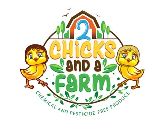 2 Chicks and a Farm logo design by DreamLogoDesign