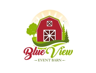 Blue View Event Barn logo design by DreamLogoDesign