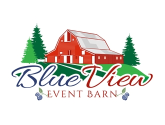 Blue View Event Barn logo design by DreamLogoDesign