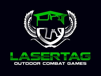 Lasertag Outdoor Combat Games logo design by DreamLogoDesign