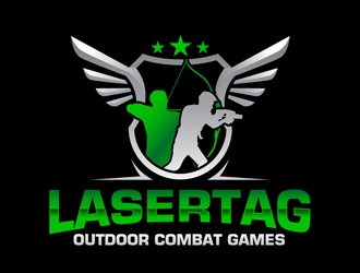 Lasertag Outdoor Combat Games logo design by DreamLogoDesign