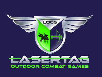 Lasertag Outdoor Combat Games logo design by prodesign