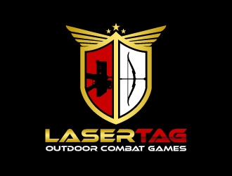 Lasertag Outdoor Combat Games logo design by harrysvellas