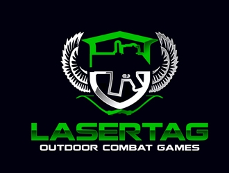 Lasertag Outdoor Combat Games logo design by DreamLogoDesign