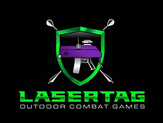 Lasertag Outdoor Combat Games logo design by DreamLogoDesign