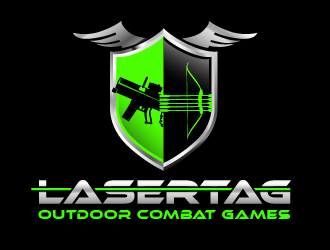 Lasertag Outdoor Combat Games logo design by prodesign