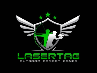 Lasertag Outdoor Combat Games logo design by DreamLogoDesign