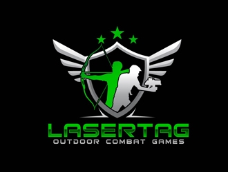 Lasertag Outdoor Combat Games logo design by DreamLogoDesign