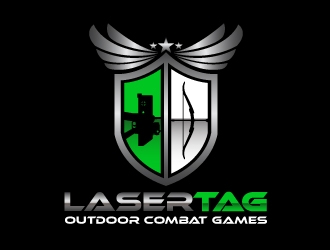 Lasertag Outdoor Combat Games logo design by harrysvellas