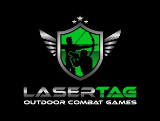 Lasertag Outdoor Combat Games logo design by harrysvellas