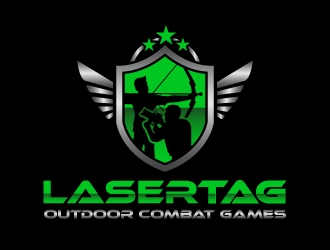 Lasertag Outdoor Combat Games logo design by harrysvellas