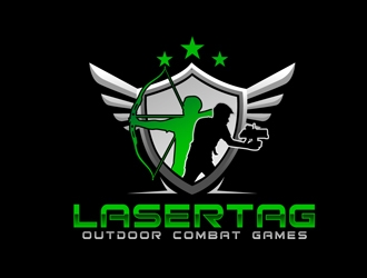 Lasertag Outdoor Combat Games logo design by DreamLogoDesign