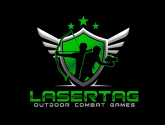 Lasertag Outdoor Combat Games logo design by DreamLogoDesign