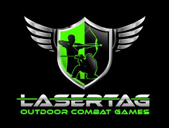 Lasertag Outdoor Combat Games logo design by prodesign