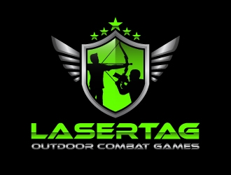 Lasertag Outdoor Combat Games logo design by harrysvellas