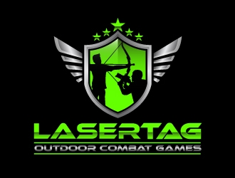 Lasertag Outdoor Combat Games logo design by harrysvellas